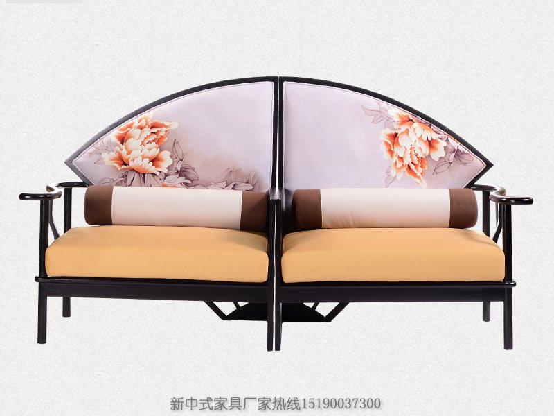 新中式扇形沙發JYG-CQS-83