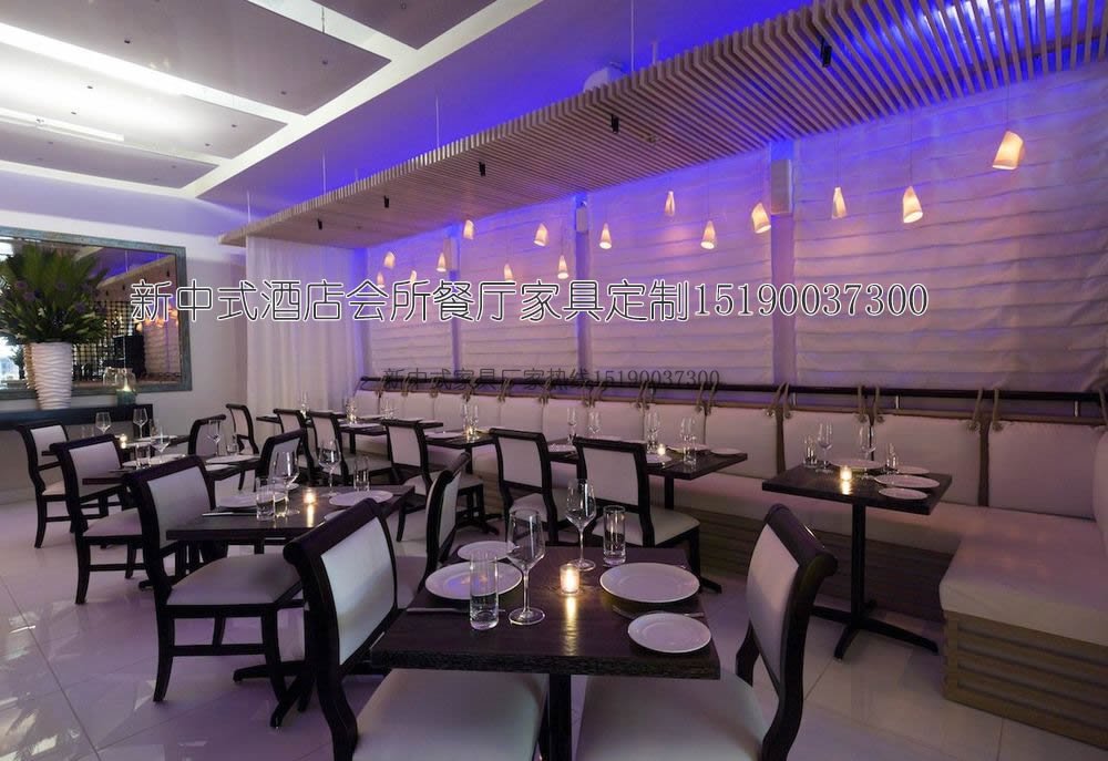 新中式酒店家具餐桌餐椅組合4