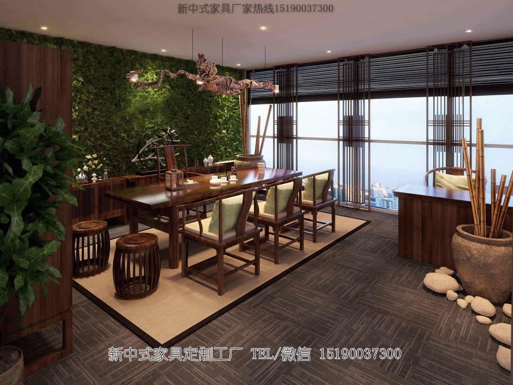 新中式茶樓茶桌椅組合9