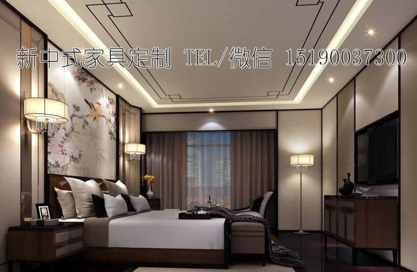 新中式客棧賓館家具床7