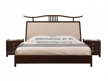 新中式實木床JYG-CQS-391