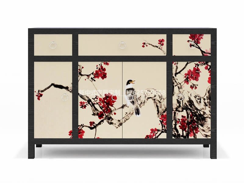 新中式彩繪餐邊柜