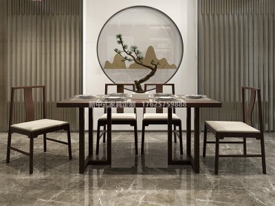 新中式餐桌椅組合JYG-CQS-783