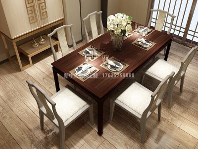 新中式餐桌椅組合JYG-CQS-785