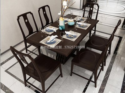 新中式餐桌椅組合JYG-CQS-1235