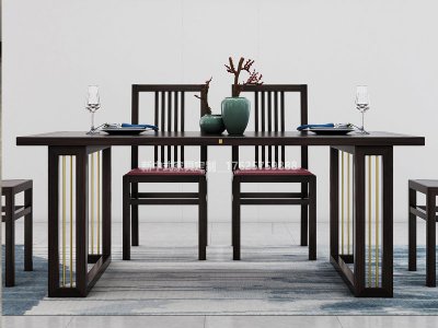 新中式餐桌椅組合JYG-CQS-1244