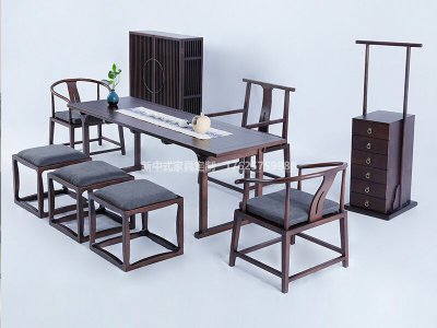 新中式茶桌椅組合JYG-CQS-1836